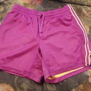 Pink basketball shorts